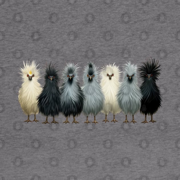 Fluffy Chickens Bad Hair Day by TooplesArt